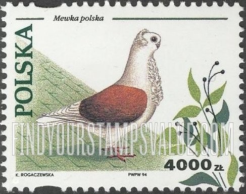 FindYourStampsValue: Pigeons: Mewka polska