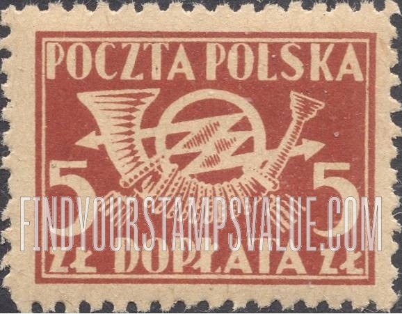 FindYourStampsValue: POSTAGE DUE - Post Horn with Thunderbolts