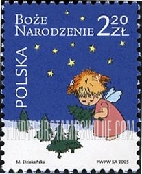 FindYourStampsValue: Christmas trees and angel Rose pink