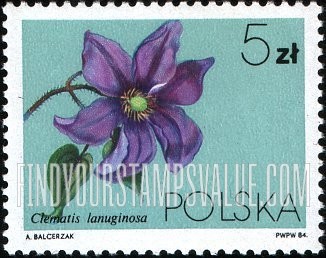 FindYourStampsValue: Local Flowers (Clematis Varieties): Lanuginosa