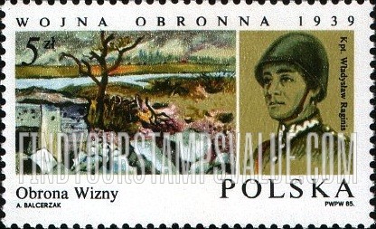 FindYourStampsValue: World War II Battles Type of 1984: Defense of Wizny, Captain Wladyslaw Raginis