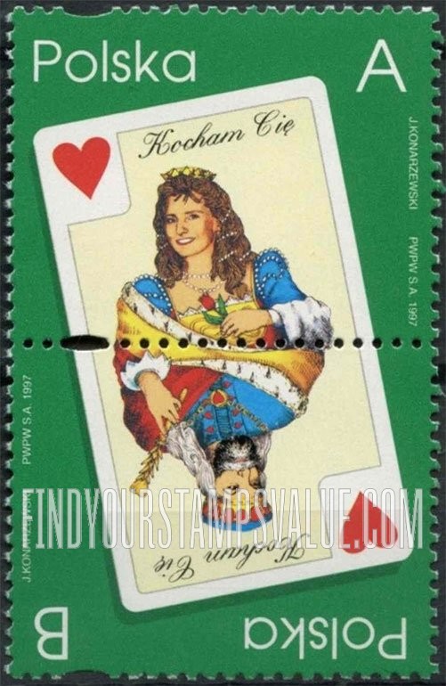 FindYourStampsValue: Queen and King of Hearts