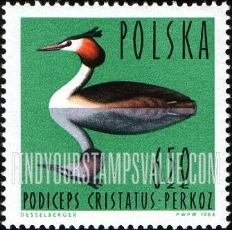 FindYourStampsValue: Waterfowl: Great crested grebe