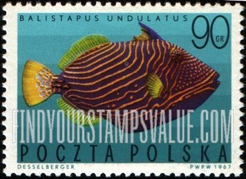 FindYourStampsValue: Tropical fish: Undulate triggerfish