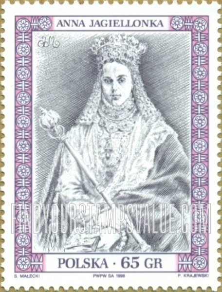 FindYourStampsValue: Royalty Type of 1986: Anna Jagiellonka