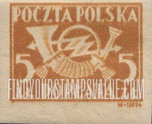 FindYourStampsValue: POSTAGE DUE - Post Horn with Thunderbolts: Type of 1945