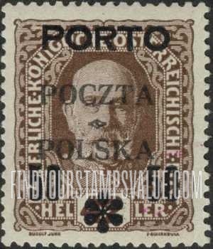 FindYourStampsValue: POSTAGE DUE - Type of Austria, 1916-18, Surcharged in Black