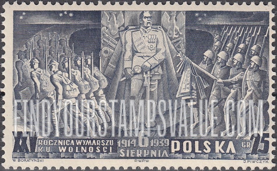 FindYourStampsValue: SEMI-POSTAL - Marshal Pilsudski Reviewing Troops