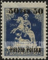 FindYourStampsValue: Sobieski Monument: Stamps of the Warsaw Local Post Surcharge