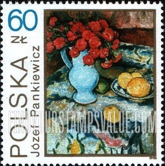 FindYourStampsValue: Flowers, Still-life Paintings in the National Museum, Warsaw: Jozef Pankiewicz