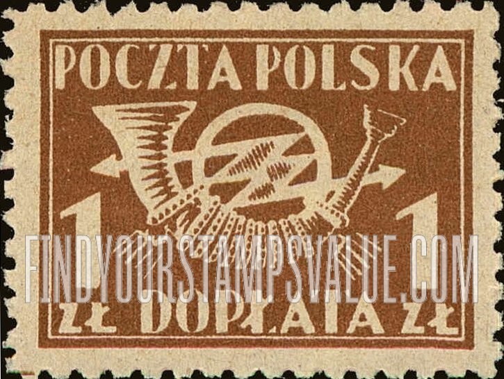 FindYourStampsValue: POSTAGE DUE - Post Horn with Thunderbolts