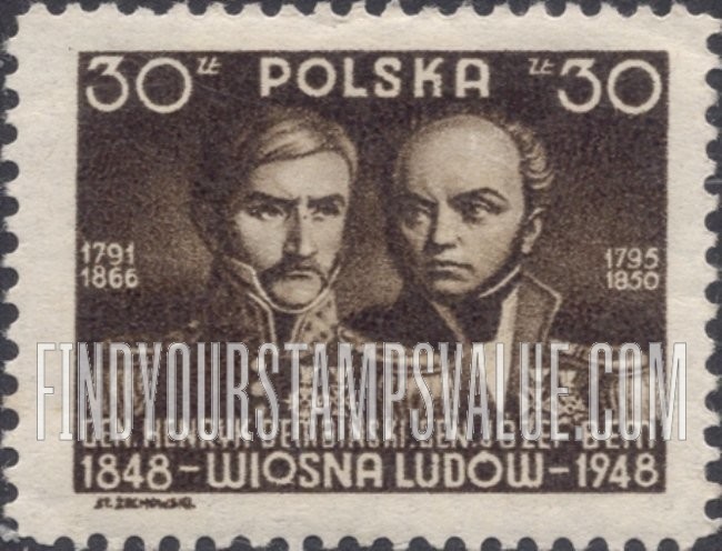 FindYourStampsValue: General Henryk Dembinski and General Josef Bem