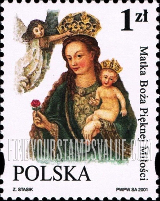 FindYourStampsValue: Depictions of the Virgin Mary: Pieknej Milosci, Bydgoszcz