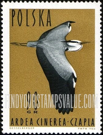 FindYourStampsValue: Waterfowl: Gray heron