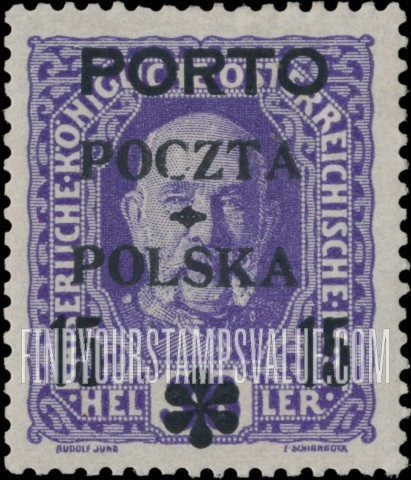 FindYourStampsValue: POSTAGE DUE - Type of Austria, 1916-18, Surcharged in Black