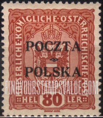FindYourStampsValue: Coat of arms of Austria: Austrian Stamps of 1916-18 Overprinted