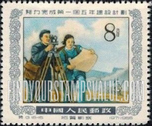 FindYourStampsValue: 1st 5 Year Plan: Geological survey - 努力完成第一个五年建设计划: 地理调查: 地质勘察 (地理调查)
