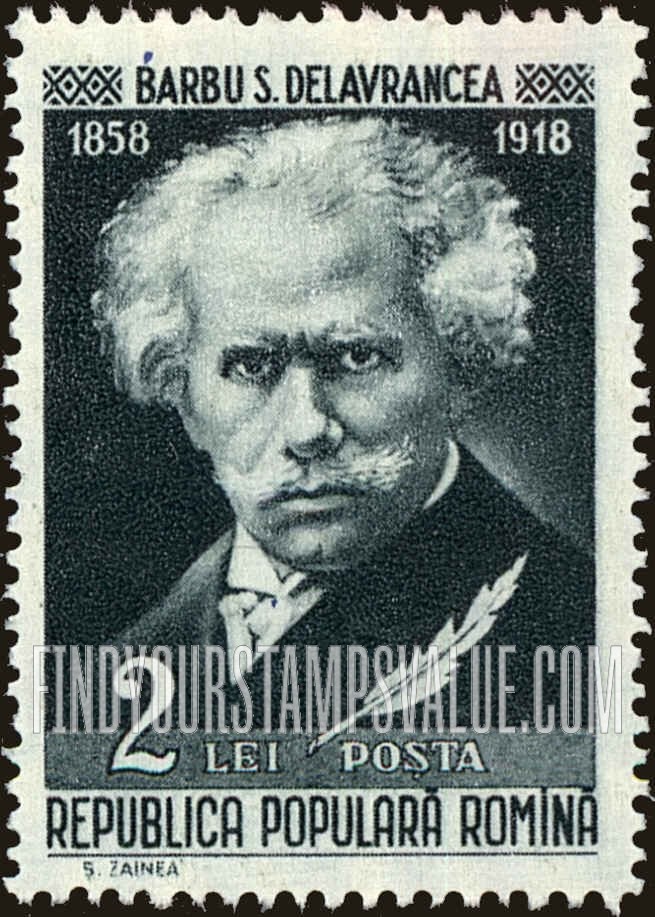 FindYourStampsValue: Romanian Writers: Barbu S. Delavrancea
