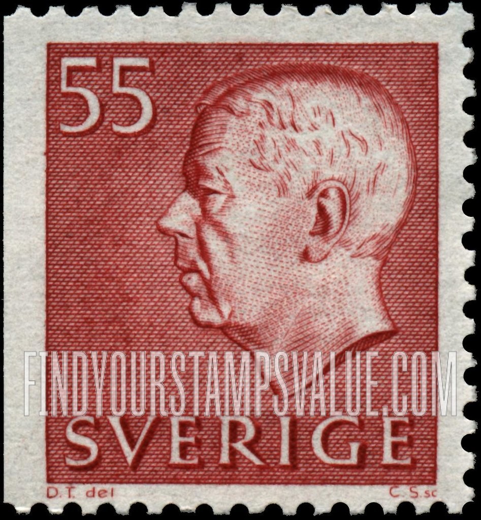 FindYourStampsValue: Gustaf VI Adolf (Letters, numerals in white)