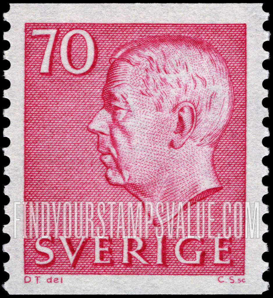FindYourStampsValue: Gustaf VI Adolf (Letters, numerals in white)
