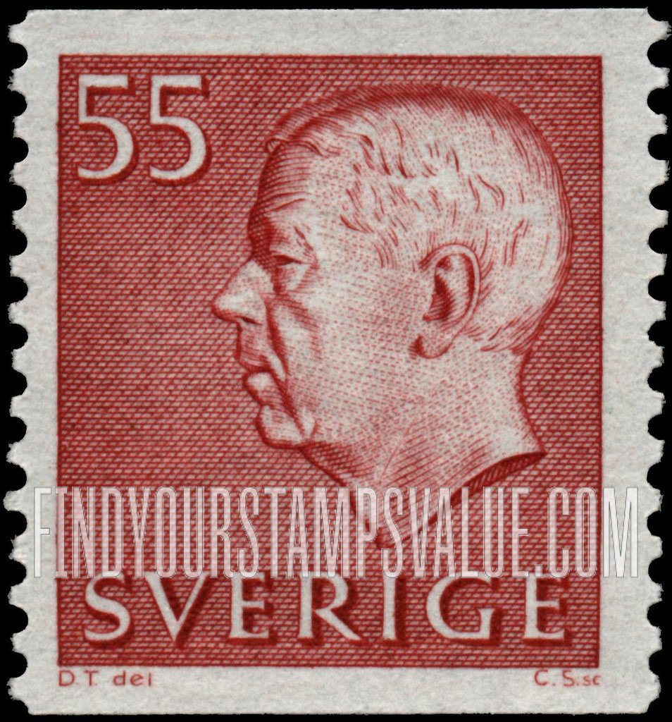 FindYourStampsValue: Gustaf VI Adolf (Letters, numerals in white)