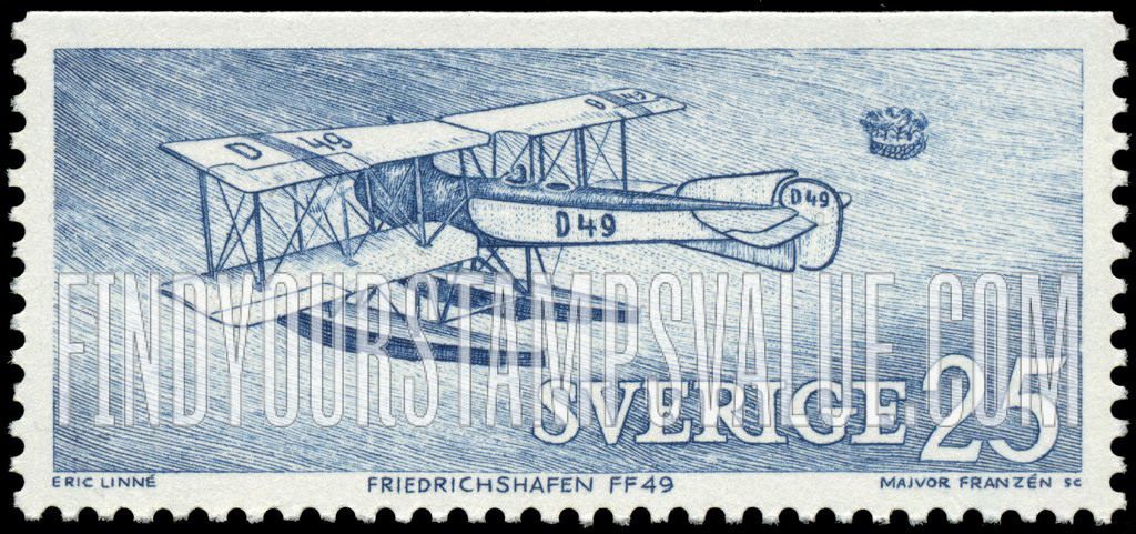FindYourStampsValue: Historic Planes: Friedrichshafen FF49