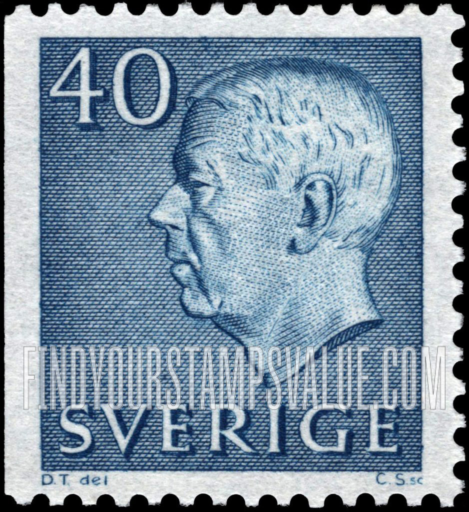 FindYourStampsValue: Gustaf VI Adolf (Letters, numerals in white)
