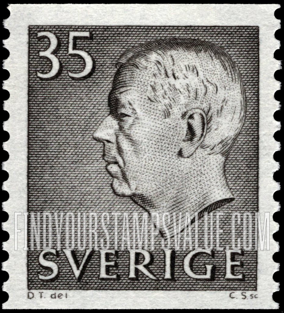 FindYourStampsValue: Gustaf VI Adolf (Letters, numerals in white)