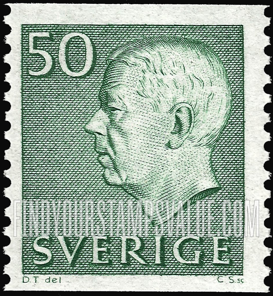 FindYourStampsValue: Gustaf VI Adolf (Letters, numerals in white)