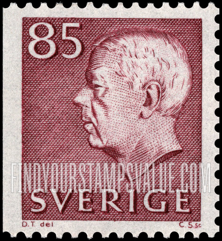 FindYourStampsValue: Gustaf VI Adolf (Letters, numerals in white)