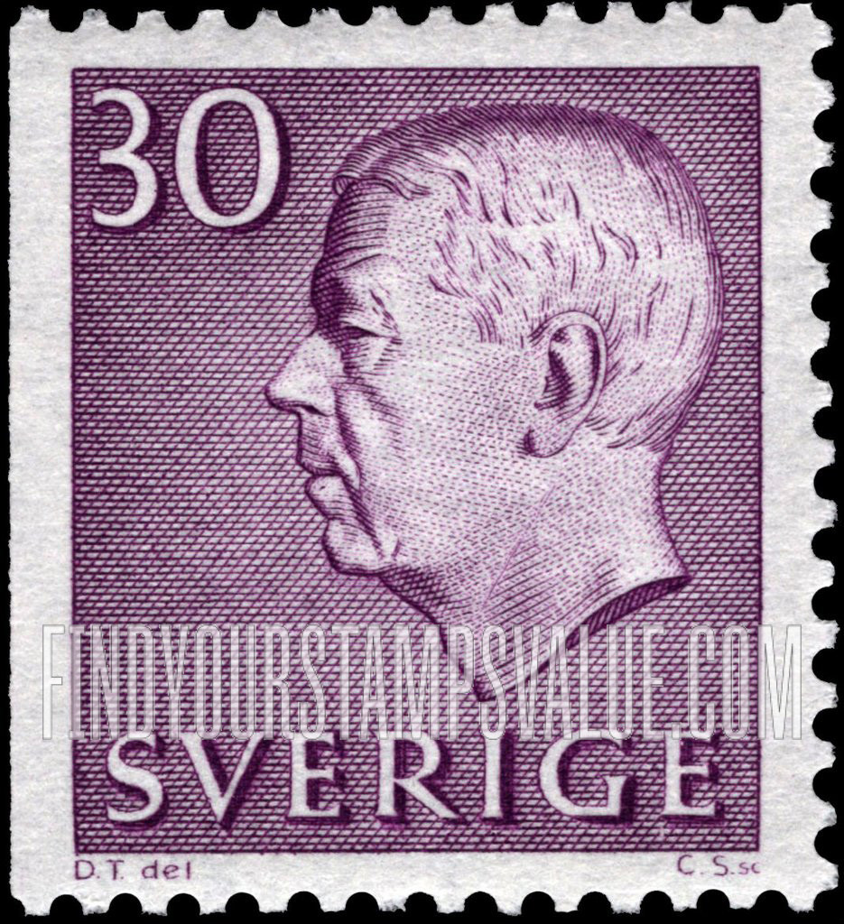 FindYourStampsValue: Gustaf VI Adolf (Letters, numerals in white)