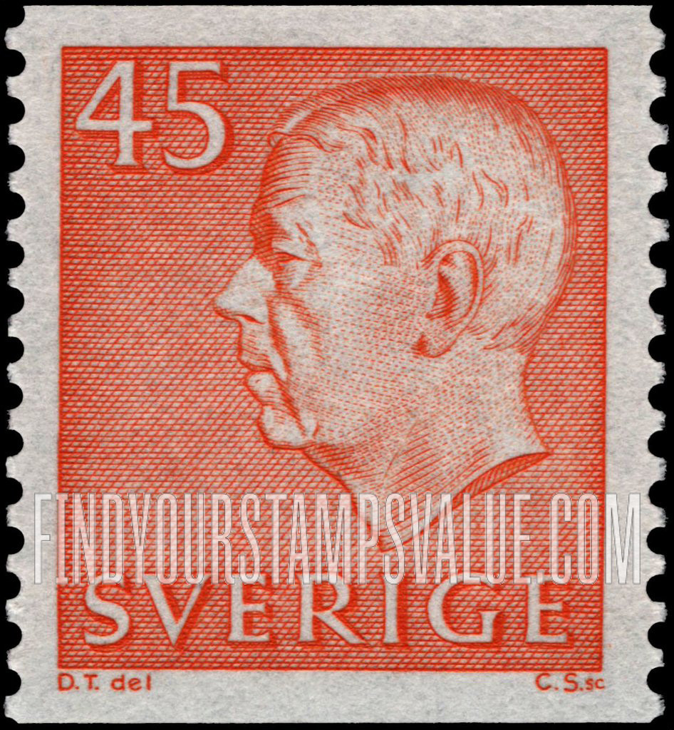 FindYourStampsValue: Gustaf VI Adolf (Letters, numerals in white)