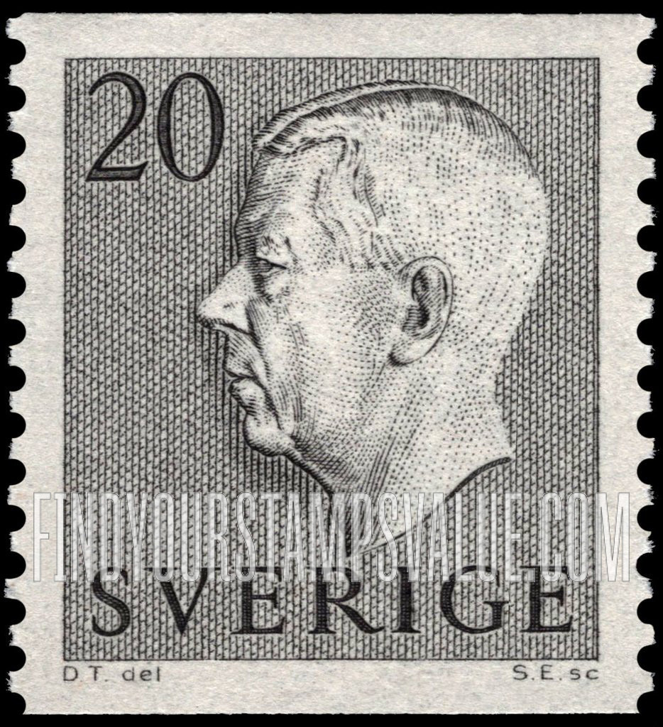 FindYourStampsValue: Gustaf VI Adolf (Letters in color)