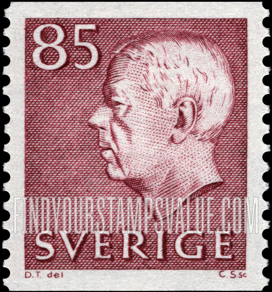 FindYourStampsValue: Gustaf VI Adolf (Letters, numerals in white)