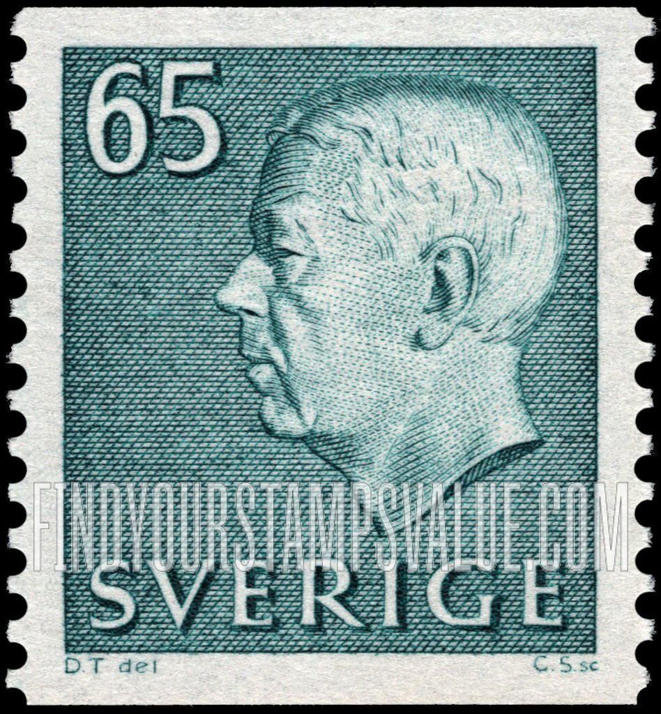 FindYourStampsValue: Gustaf VI Adolf (Letters, numerals in white)
