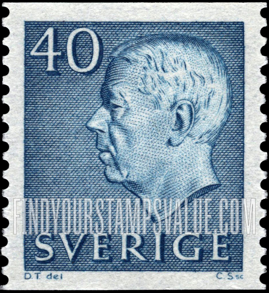 FindYourStampsValue: Gustaf VI Adolf (Letters, numerals in white)
