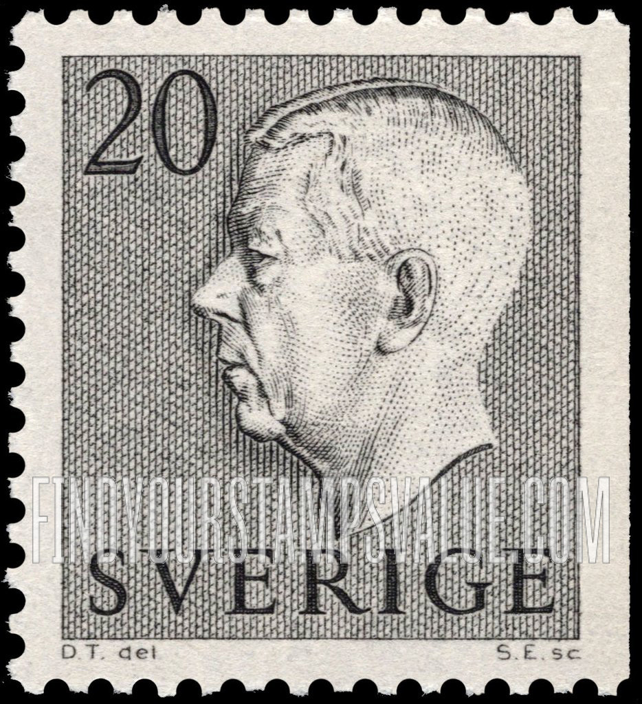 FindYourStampsValue: Gustaf VI Adolf (Letters in color)