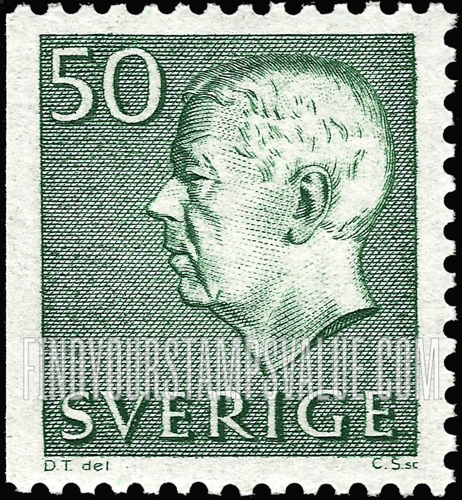 FindYourStampsValue: Gustaf VI Adolf (Letters, numerals in white)