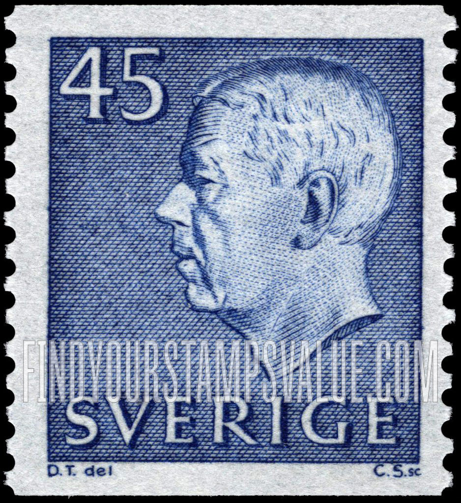 FindYourStampsValue: Gustaf VI Adolf (Letters, numerals in white)