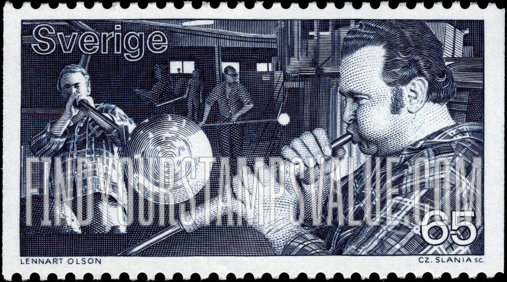 FindYourStampsValue: Swedish Glassmaking: Glass blower