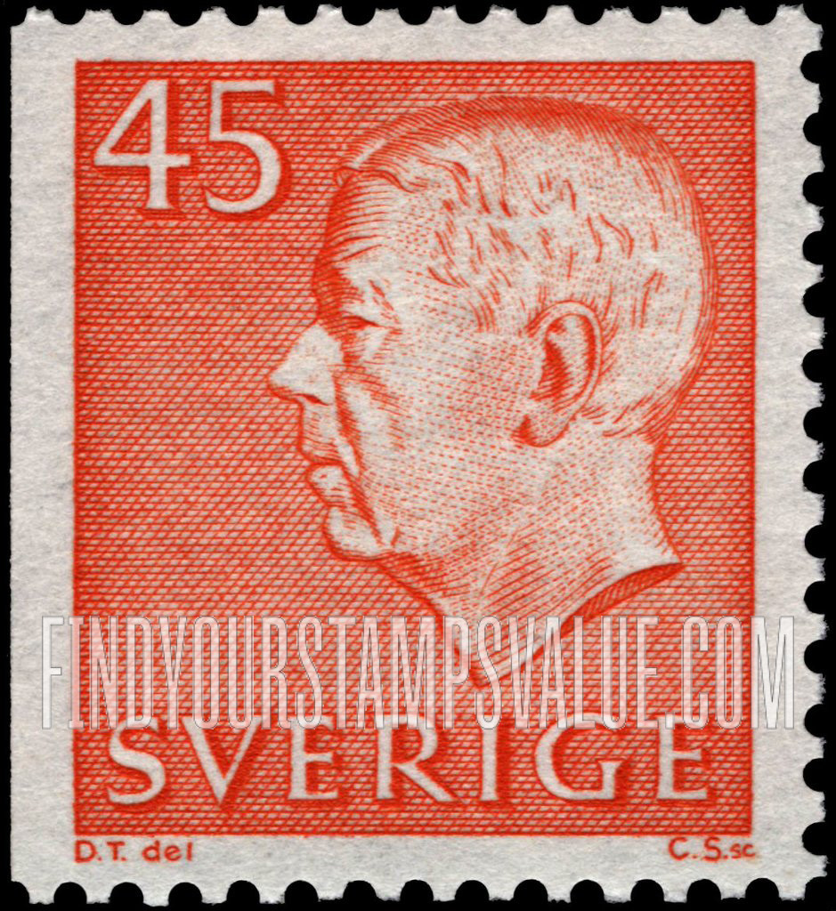 FindYourStampsValue: Gustaf VI Adolf (Letters, numerals in white)