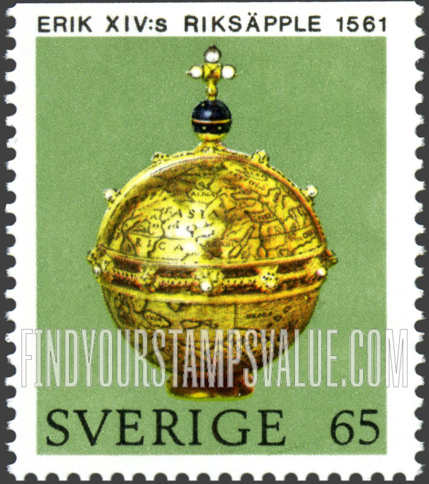 FindYourStampsValue: Swedish Crown Regalia: Orb (Scepter, crown and orb were made in 1561 for Erik XIV)
