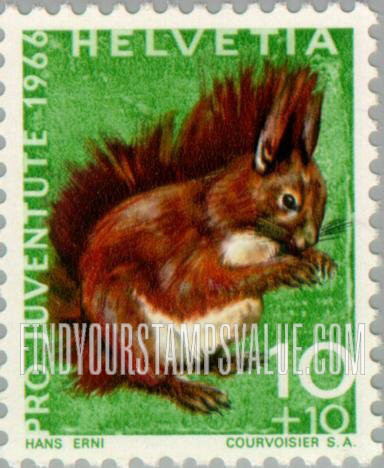 FindYourStampsValue: Semi-Postal, Animal: Red squirrel