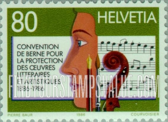 FindYourStampsValue: Federal Administration: Berne Convention for the Protection of Literary and Artistic Copyrights, Centenary