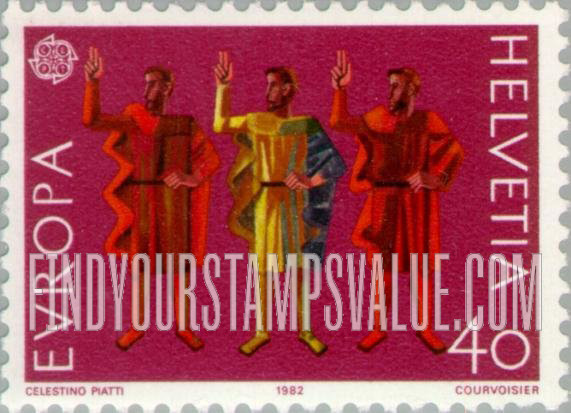 FindYourStampsValue: Federal Administration: Europa 1982, Oath of Eternal Fealty