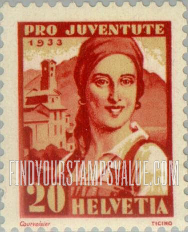 FindYourStampsValue: Semi-Postal: Girl of Ticino