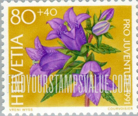 FindYourStampsValue: Semi-Postal, Woodland Flowers: Campanula trachelium