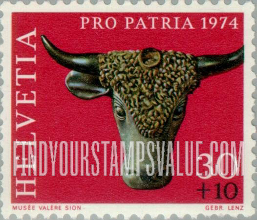 FindYourStampsValue: Semi-Postal, Archaeological Finds: Bull’s head