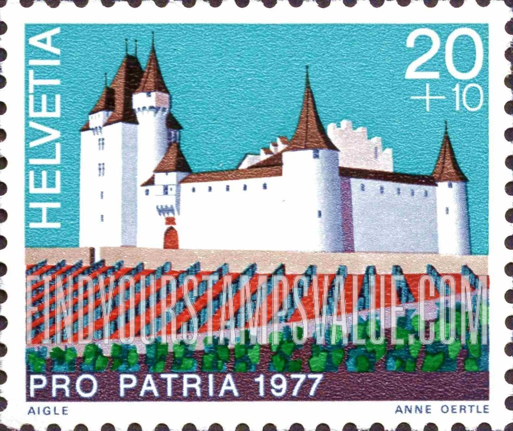 FindYourStampsValue: Semi-Postal, Castles: Aigle