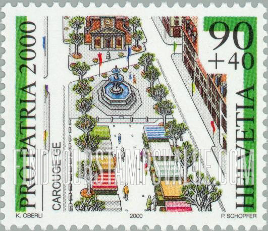 FindYourStampsValue: Semi-Postal, Cities With Pro Patria Foundation Renovation Projects: Carouge